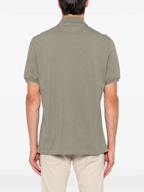 26FW 브루넬로 쿠치넬리 피케 폴로 셔츠 ME8548788 CMX66 ARMY GREEN - BRUNELLO CUCINELLI