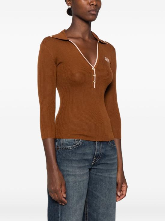 26FW 엘리자베타프랜치 폴로 티셔츠 MK17B66E2 FQ4 BROWN - ELISABETTA FRANCHI