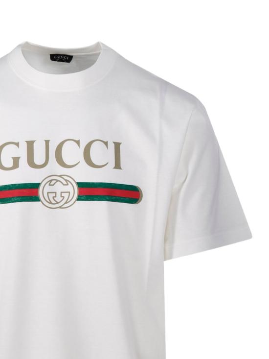 26FW 구찌 프린트 실크 저지 티셔츠 864626 XJHUF9280 WHITE - GUCCI