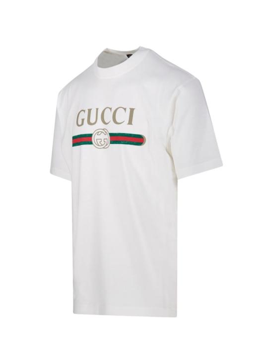 26FW 구찌 프린트 실크 저지 티셔츠 864626 XJHUF9280 WHITE - GUCCI