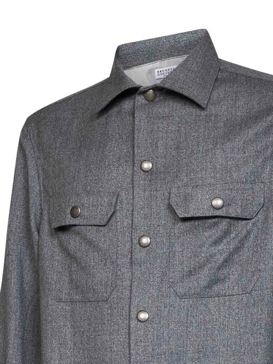 26FW 브루넬로 쿠치넬리 긴팔 셔츠 MY6660721 C002 GREY - BRUNELLO CUCINELLI