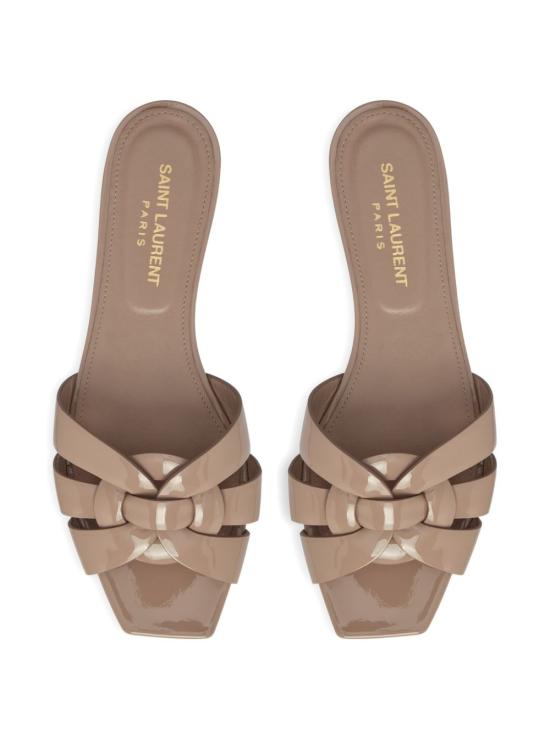 26FW 생로랑 페이턴트 레더 트리뷰트 플랫 샌들 571952 AAAOW9935 POWDER - SAINT LAURENT