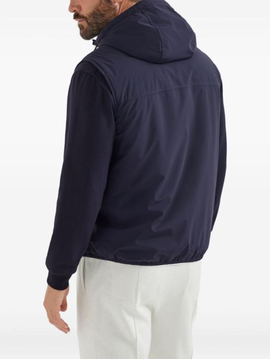 26FW 브루넬로 쿠치넬리 멤브레인 나일론 후드 베스트 MM49A7432G C1086 NAVY - BRUNELLO CUCINELLI