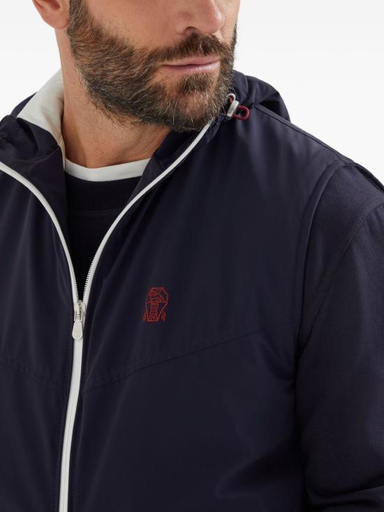 26FW 브루넬로 쿠치넬리 멤브레인 나일론 후드 베스트 MM49A7432G C1086 NAVY - BRUNELLO CUCINELLI
