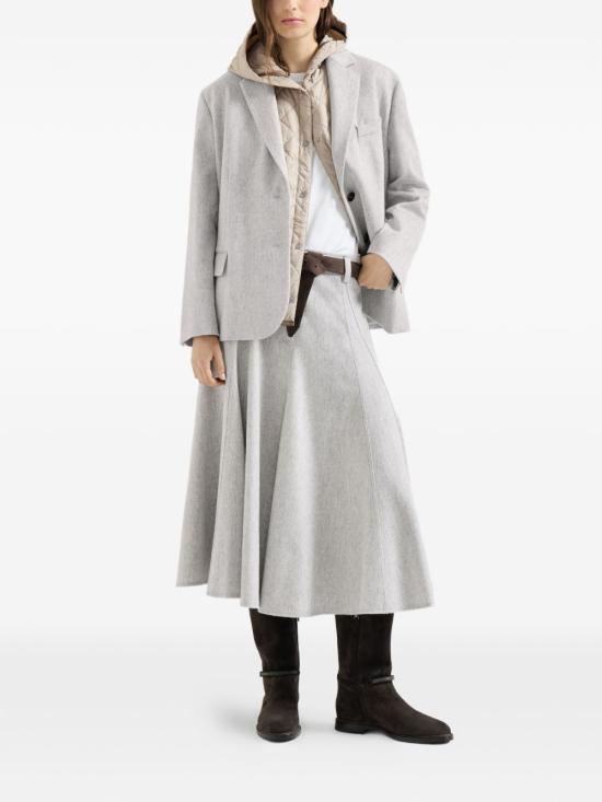26FW 브루넬로 쿠치넬리 Thermore® 매트 나일론 퀼팅 후드 웨이스트코트 MR4057999P C2613 GREY - BRUNELLO CUCINELLI