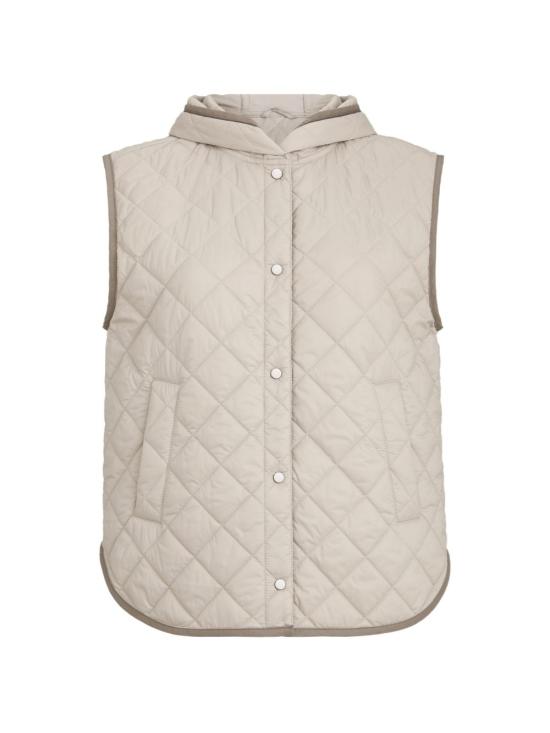 26FW 브루넬로 쿠치넬리 Thermore® 매트 나일론 퀼팅 후드 웨이스트코트 MR4057999P C2613 GREY
