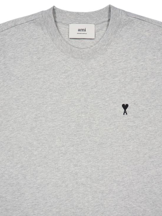 26FW 아미 스몰 하트 로고 라이트 코튼 저지 티셔츠 HTS346 7240951 GREY - AMI