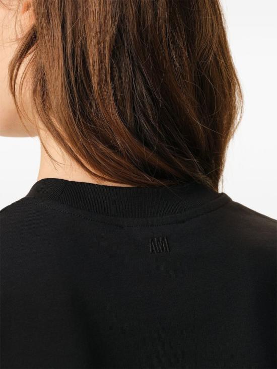 26FW 아미 스몰 하트 로고 티셔츠 BFUTS035D 724001 BLACK - AMI