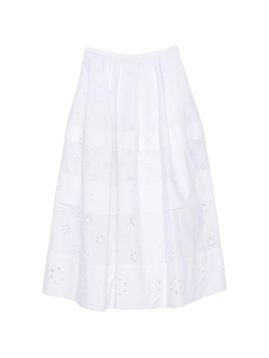 26FW 셀린느 브로더리 앵글레즈 코튼 스커트 RJ0DD 4K5001BC WHITE