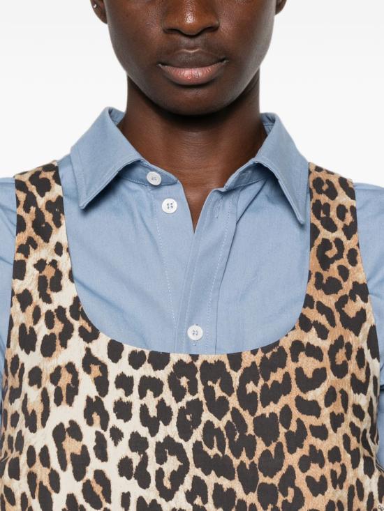 26FW 가니 숏 원피스 A1030760 859 LEOPARD PRINT - GANNI