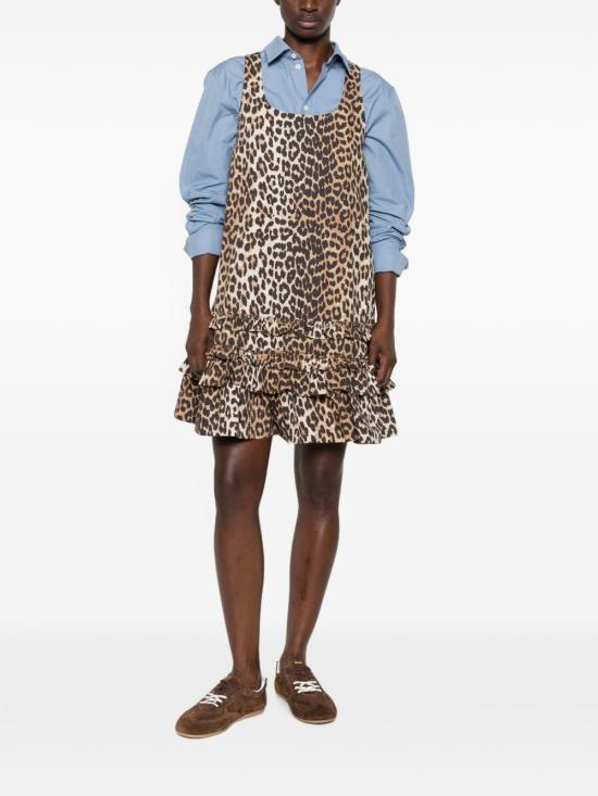 26FW 가니 숏 원피스 A1030760 859 LEOPARD PRINT - GANNI