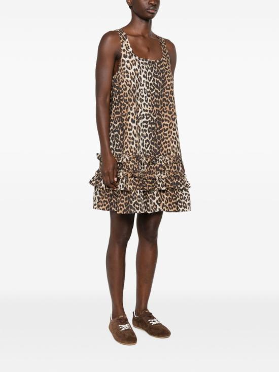 26FW 가니 숏 원피스 A1030760 859 LEOPARD PRINT - GANNI
