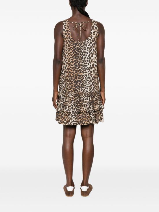 26FW 가니 숏 원피스 A1030760 859 LEOPARD PRINT - GANNI
