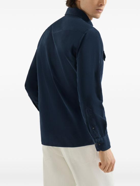 26FW 브루넬로 쿠치넬리 긴팔 셔츠 ML6884008 C7063 NAVY - BRUNELLO CUCINELLI