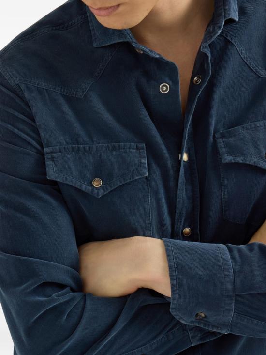 26FW 브루넬로 쿠치넬리 긴팔 셔츠 ML6884008 C7063 NAVY - BRUNELLO CUCINELLI