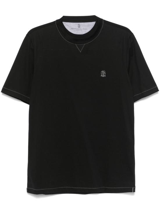 26FW 브루넬로 쿠치넬리 반팔 티셔츠 M0B131328G CG938 BLACK