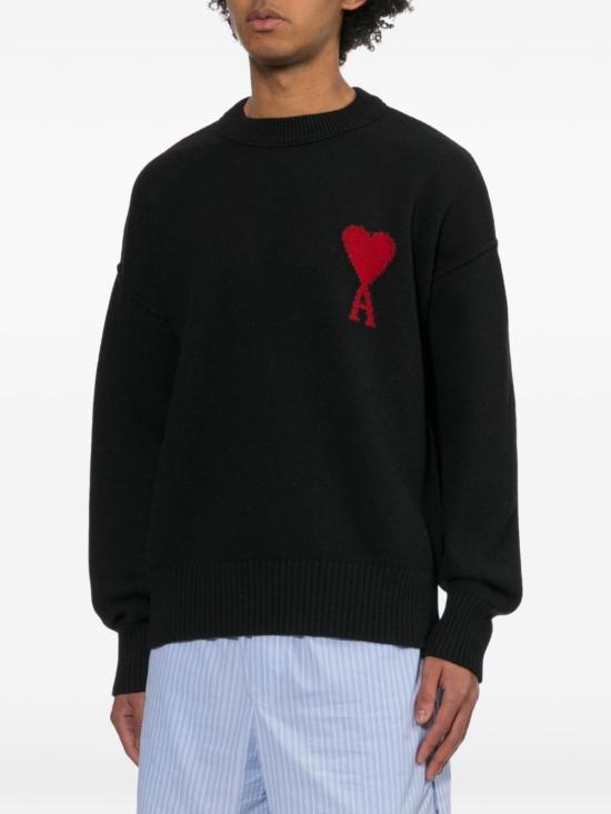 26FW 아미 빅 하트 울 크루넥 스웨터 UKS838 018009 BLACK - AMI