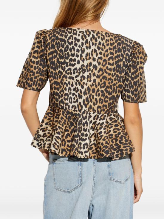 26FW 가니 반팔 티셔츠 A1040444 859 LEOPARD PRINT - GANNI