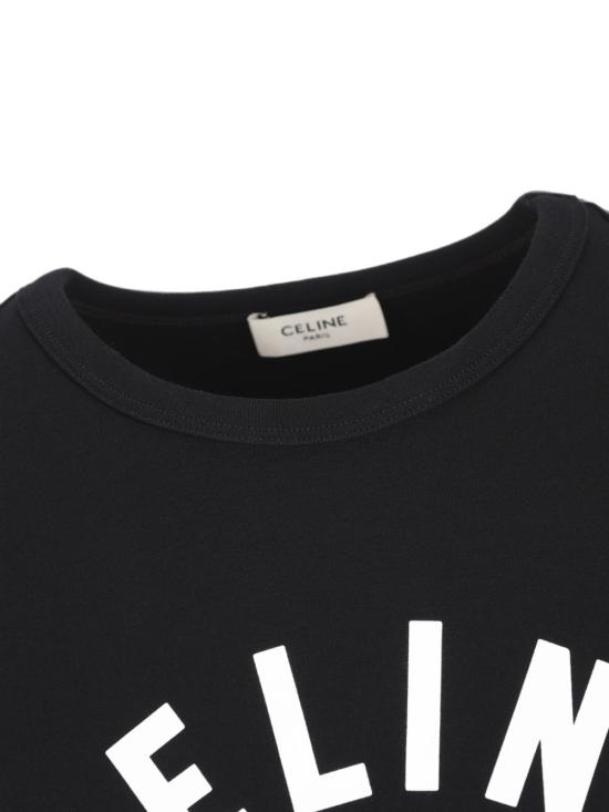 26FW 셀린느 리브드 코튼 저지 반팔 티셔츠 RX0SU 3O2438AW BLACK - CELINE