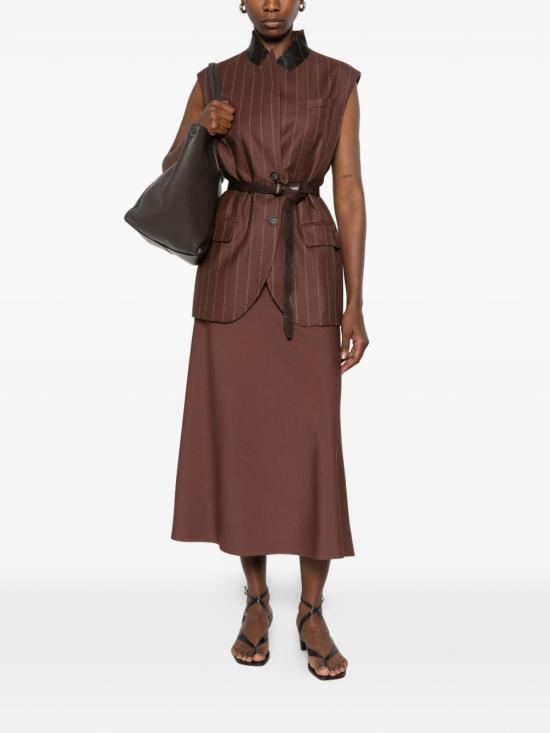 26FW 브루넬로 쿠치넬리 미디 스커트 MP143G3634 C9199 BROWN - BRUNELLO CUCINELLI
