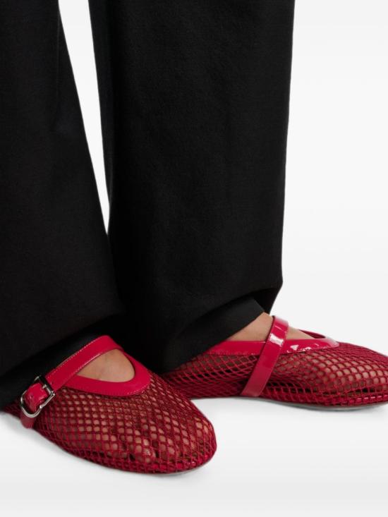 26FW 알라이아 피쉬넷 발레 플랫 AA3A029TK007 U18 RED - ALAIA
