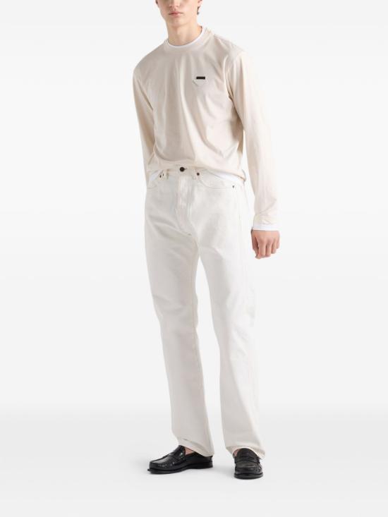 26FW 프라다 코튼 롱슬리브 티셔츠 UJL73B 11CDF0P40 WHITE - PRADA