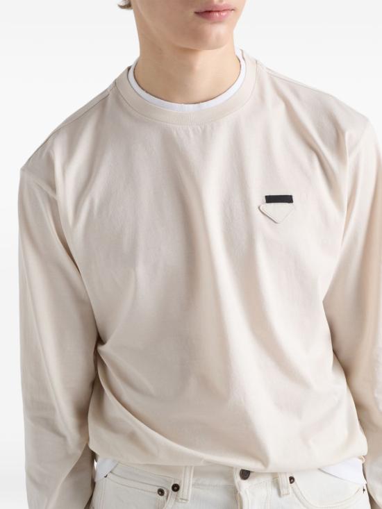 26FW 프라다 코튼 롱슬리브 티셔츠 UJL73B 11CDF0P40 WHITE - PRADA