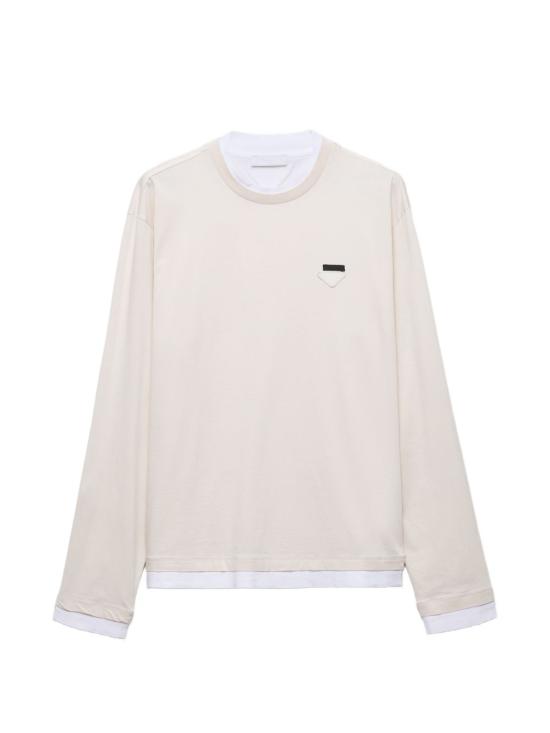 26FW 프라다 코튼 롱슬리브 티셔츠 UJL73B 11CDF0P40 WHITE