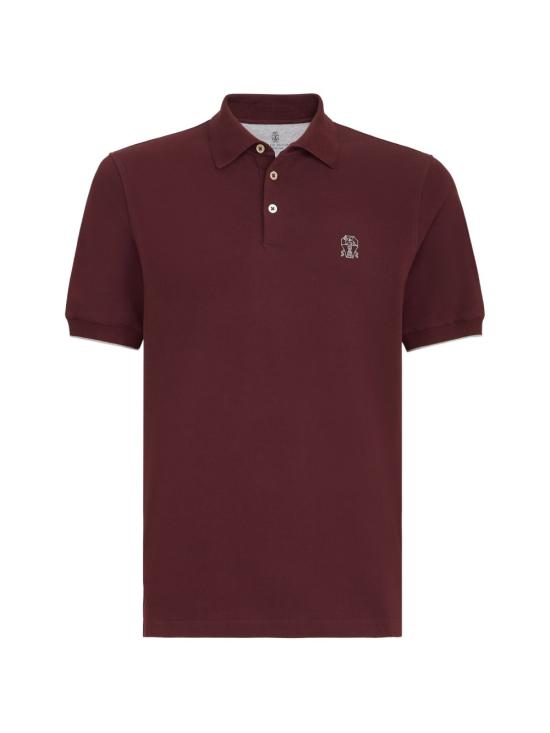 26FW 브루넬로 쿠치넬리 피케 폴로 셔츠 ME8548788 CDC80 BORDEAUX