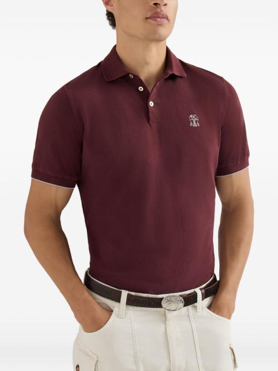 26FW 브루넬로 쿠치넬리 피케 폴로 셔츠 ME8548788 CDC80 BORDEAUX - BRUNELLO CUCINELLI