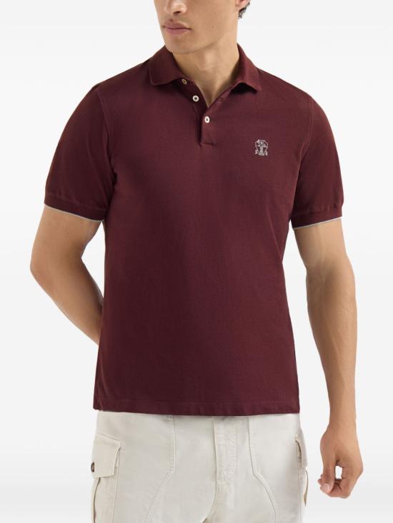 26FW 브루넬로 쿠치넬리 피케 폴로 셔츠 ME8548788 CDC80 BORDEAUX - BRUNELLO CUCINELLI