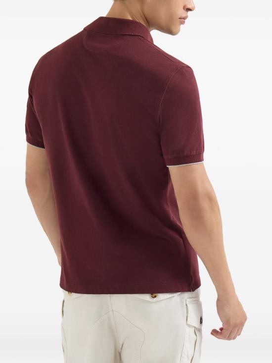 26FW 브루넬로 쿠치넬리 피케 폴로 셔츠 ME8548788 CDC80 BORDEAUX - BRUNELLO CUCINELLI