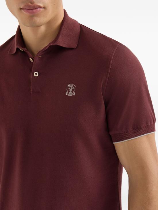 26FW 브루넬로 쿠치넬리 피케 폴로 셔츠 ME8548788 CDC80 BORDEAUX - BRUNELLO CUCINELLI