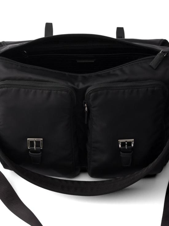 26FW 프라다 리나일론 카프스킨 가죽 메신저백 2VD072 2C26F0002 BLACK - PRADA