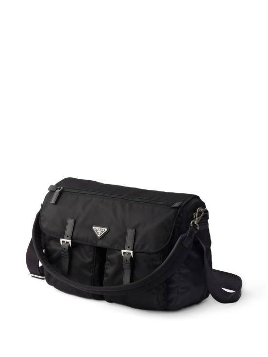 26FW 프라다 리나일론 카프스킨 가죽 메신저백 2VD072 2C26F0002 BLACK - PRADA