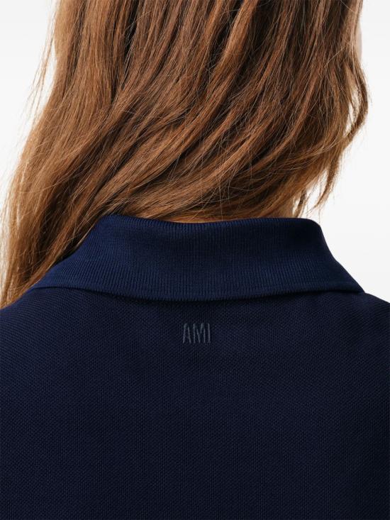 26FW 아미 스몰 하트 로고 폴로 셔츠 BFUPL001 760430 NAVY - AMI