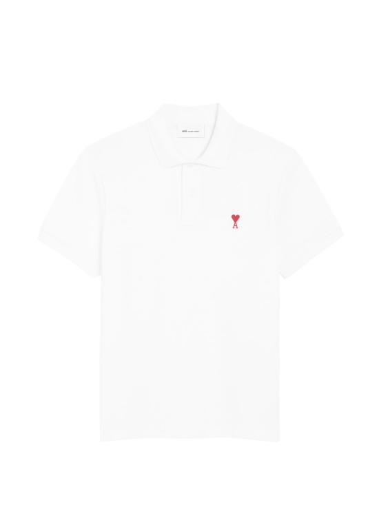 26FW 아미 스몰 하트 로고 폴로 티셔츠 BFUPL001 760100 WHITE