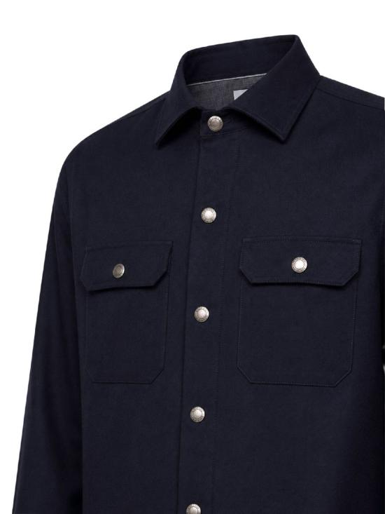 26FW 브루넬로 쿠치넬리 긴팔 셔츠 MY6660721 C160 NAVY - BRUNELLO CUCINELLI