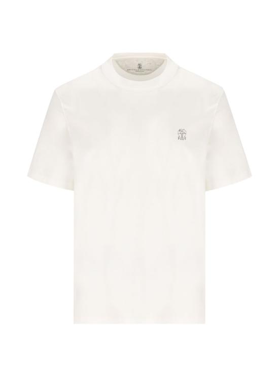 26FW 브루넬로 쿠치넬리 코튼 저지 크루넥 티셔츠 M0B138440 CJB65 WHITE