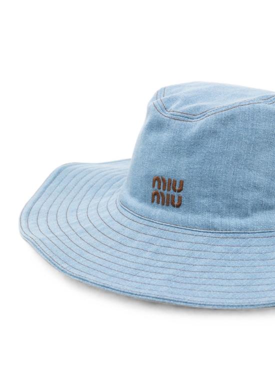 26FW 미우미우 드릴 로고 카우보이 햇 5HC221 2G85F0S30 NAVY - MIU MIU