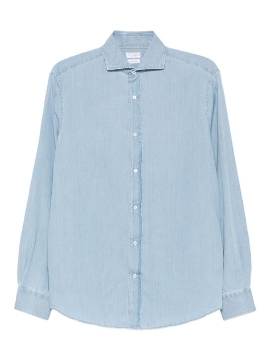 26FW 브루넬로 쿠치넬리 긴팔 셔츠 MR6830627 C008 LIGHT BLUE