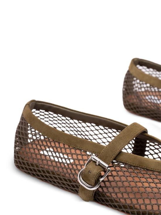 26FW 알라이아 피쉬넷 발레 플랫 AA3A029TK061 U21 ARMY GREEN - ALAIA