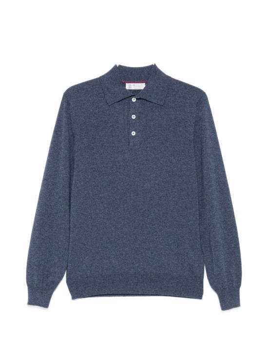 26FW 브루넬로 쿠치넬리 폴로 넥 캐시미어 스웨터 M2200295 CZI28 NAVY