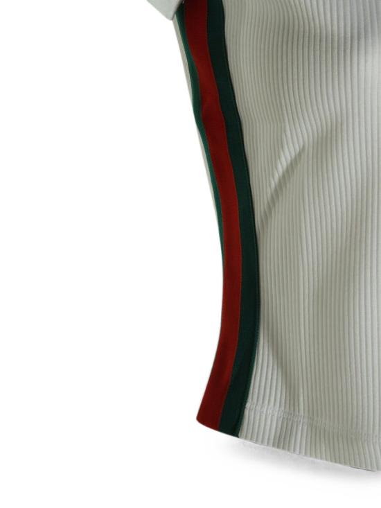 26FW 구찌 웹 리브 코튼 저지 폴로 셔츠 875665 XJHYN9000 WHITE - GUCCI