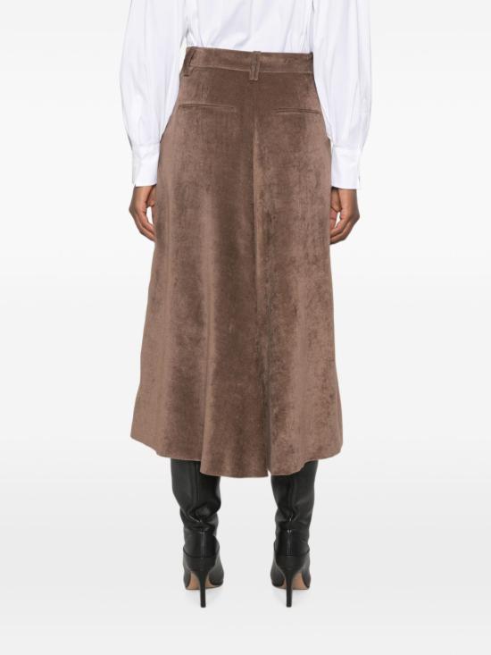 26FW 브루넬로 쿠치넬리 미디 스커트 MP547G4099 C9812 BROWN - BRUNELLO CUCINELLI