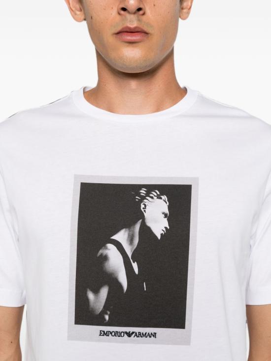 26FW 엠포리오 아르마니 반팔 티셔츠 EM006931 AF23082F0302 WHITE - EMPORIO ARMANI