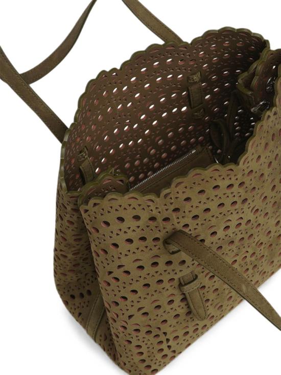 26FW 알라이아 비엔 웨이브 럭스 카프스킨 미나 25 백 AA1S06725CA322 U21 ARMY GREEN - ALAIA