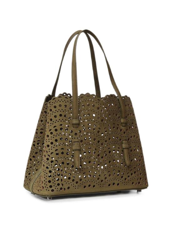 26FW 알라이아 비엔 웨이브 럭스 카프스킨 미나 25 백 AA1S06725CA322 U21 ARMY GREEN - ALAIA