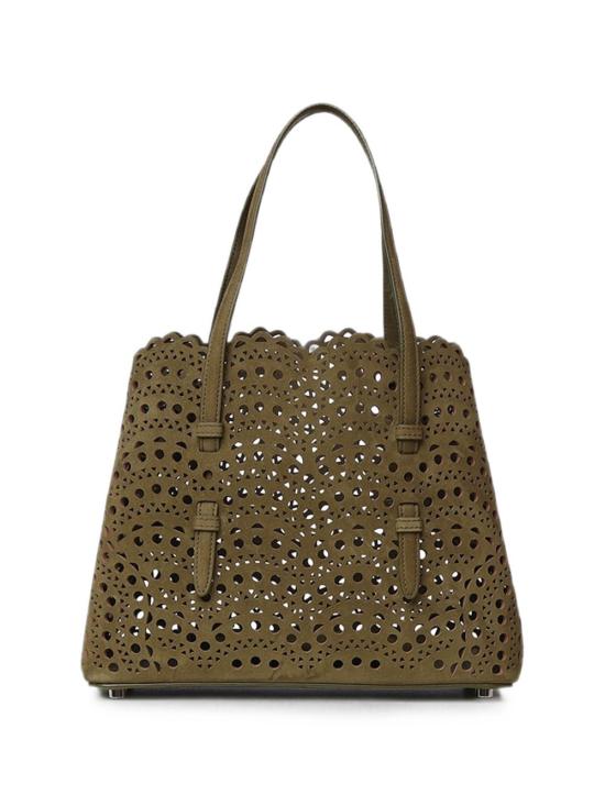 26FW 알라이아 비엔 웨이브 럭스 카프스킨 미나 25 백 AA1S06725CA322 U21 ARMY GREEN - ALAIA