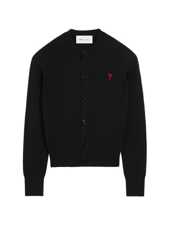 26FW 아미 크루넥 울 가디건 FKC361 001009 BLACK